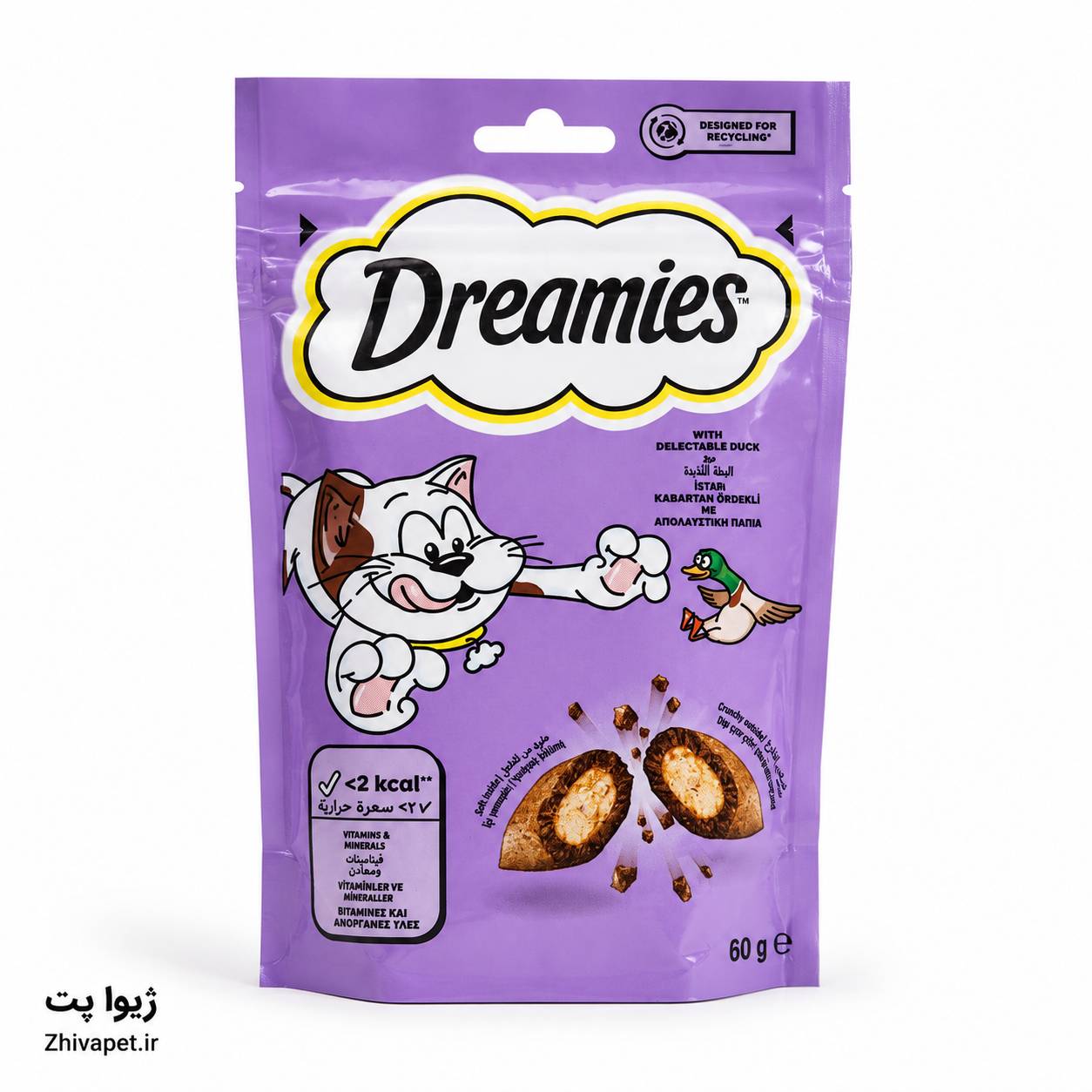 1e96f77a-34fc-402f-8499-72b8abb71198 تشویقی گربه Dreamies | طعم اردک - Image 1