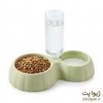ظرف غذای دوقلو سگ و گربه با قمقمه آب